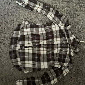 Flannel white and black